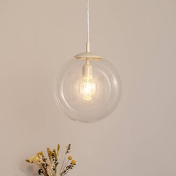 ALDEX Dione pendant light, 1-bulb, clear/cream