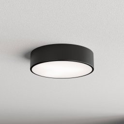 TEMAR LIGHTING Cleo 300 ceiling lamp, black, sensor, IP54, Ø 30 cm, metal