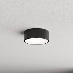 TEMAR LIGHTING Cleo 200 ceiling lamp, black, sensor, IP54, Ø 20 cm, metal