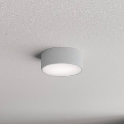 TEMAR LIGHTING Cleo 200 ceiling lamp, grey, sensor, IP54, Ø 20 cm, metal