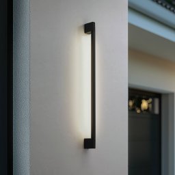 Lindby Neano LED wall light, 90 cm, black, metal, IP54