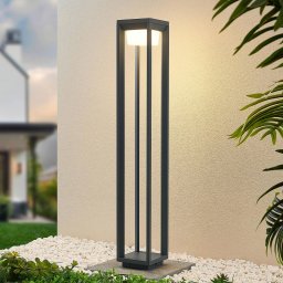 Prios LED path light Gamion, 90 cm, anthracite, metal, IP54