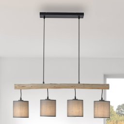 JUST LIGHT. GmbH Green Tribu hanging light, paper shades, 4-bulb