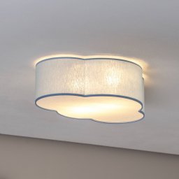 TK Lighting Cloud ceiling light, blue, 43 cm long, textile, cloud, E27