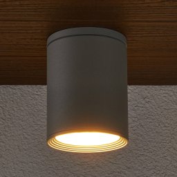 Lucande Minna round ceiling light in silver grey