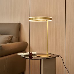 Lucande LED table lamp Yekta, brass-coloured, 59 cm, dimmable