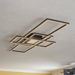 Lindby Ismera LED ceiling lamp 3 frames, anthracite