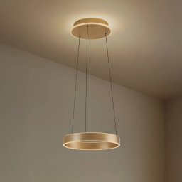 Lucande LED pendant light Tindra, Ø 40 cm, gold, dimmable