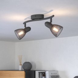 EGLO Corvigno downlight, length 36.5 cm, black, 2-bulb.