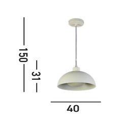 Searchlight Mars pendant light, cream, Ø 40 cm, steel