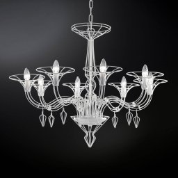 Metallux Dedalo chandelier 8-bulb white