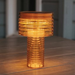 Newgarden LED solar table lamp Ambar, orange, PMMA, IP44