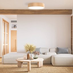 TEMAR LIGHTING Cleo DR800 ceiling light, pine wood, Ø 80 cm, 6-bulb, E27