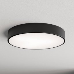 TEMAR LIGHTING Cleo 500 ceiling lamp, black, sensor, IP54, Ø 50 cm, metal