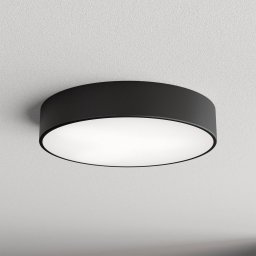 TEMAR LIGHTING Cleo 400 ceiling lamp, black, sensor, IP54, Ø 40 cm, metal
