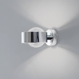 Argon Mado wall light, chrome-coloured steel, smoked glass, 1-bulb