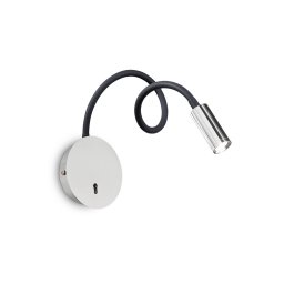 Ideallux Ideal Lux LED wall lamp Focus 2, chrome-coloured, 55 cm, flexible arm