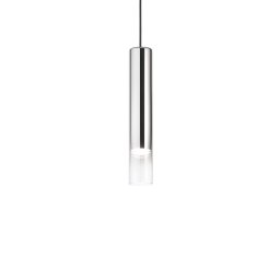 Ideallux Ideal Lux pendant light, chrome-coloured/clear, Ø 6 cm, glass