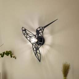 Opviq Wall lamp W-053 Lasercut, black bird design