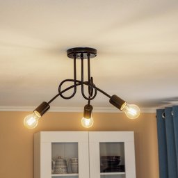 Lamkur Joiy ceiling light, interlocking, 3-bulb, black
