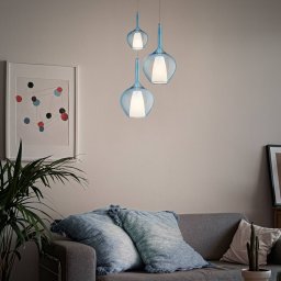 Ideallux Ideal Lux Kalique 1 hanging light, blue, Ø 18 cm, plastic