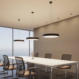 Arcchio LED hanging light Vanida, black, Ø 60 cm, up/down