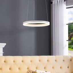 Arcchio LED pendant light Albiona, white, 1 ring, Ø 40 cm