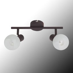 Brilliant Ceiling light Gabon in brown and white, two-bulb