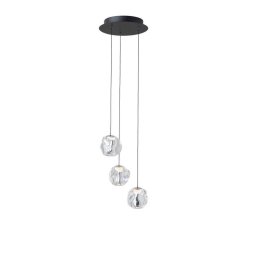 LOOM DESIGN LED pendant light Ice Ball 3, clear, acrylic