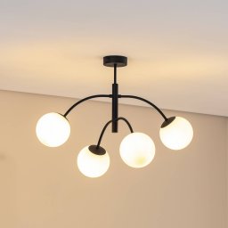 Euluna Karda ceiling light, black, 4-bulb