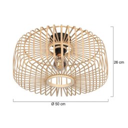 Steinhauer Bloeba ceiling light, Ø 50 cm, wood, natural, E27