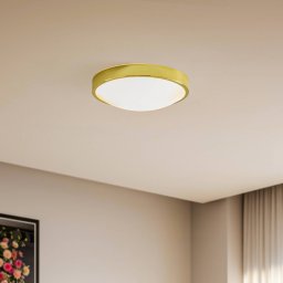 Lamkur Jaris ceiling light, domed glass, Ø 36 cm, gold