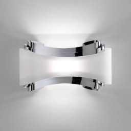Selène Ionica LED wall light with a glass panel, chrome
