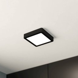 EGLO LED ceiling lamp Fueva 5 IP44 3000K black 16x16cm