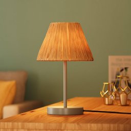 OSRAM Decor Raffia table lamp, 1-bulb, raffia, natural colour, E27