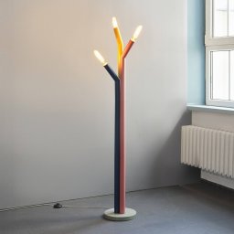 OSRAM Decor Straw floor lamp, 3-bulb, colourful, steel, E27