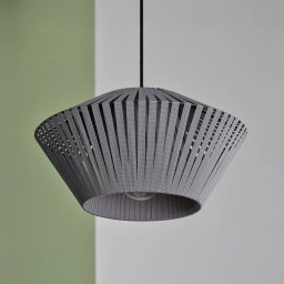 OSRAM hanging light Decor Stripes, Ø 30.5 cm, grey, textile, E27