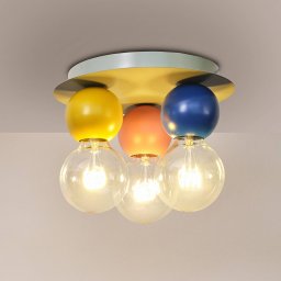 OSRAM Decor Bubble ceiling lamp, 3-bulb, steel, colourful, E27
