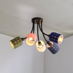 OSRAM Decor Felt Weaving Cans ceiling lamp, colourful, 5-bulb, E14