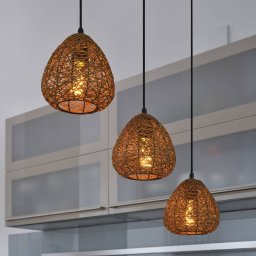 OSRAM Decor Paper Drop hanging light, 3-bulb long, beige, E27