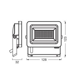 OSRAM LED spotlight Floodlight EA, 15 W, IP65, black, aluminium