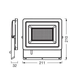 OSRAM LED spotlight Floodlight EA, 24.5 W, IP65, black, aluminium