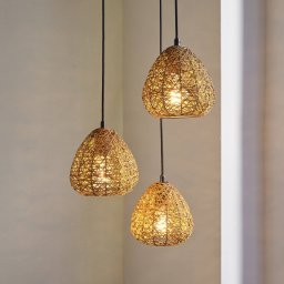 OSRAM Decor Paper Drop hanging light, 3-bulb, round, beige, E27