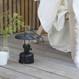 Markslöjd LED battery-powered table lamp Fanos, black, dimmable, IP44