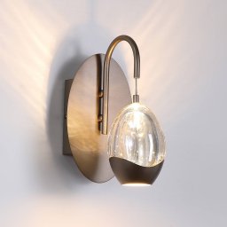 Searchlight Seeds LED wall lamp, cream-coloured, width 11 cm, glass/metal