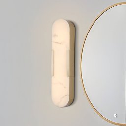 Searchlight LED bathroom wall lamp Opaline Height 50 cm gold-coloured metal/resin