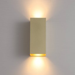Searchlight London Square wall lamp, gold-coloured, height 15 cm, 2-bulb.