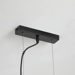 Searchlight Hessian hanging light, length 60 cm, natural white, linen/metal