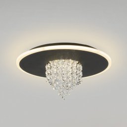 Searchlight Deluge LED ceiling light, black, Ø 32 cm, metal/acrylic