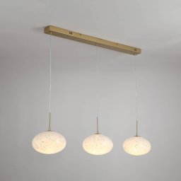 Searchlight Confetti LED hanging light, length 115 cm, gold/white, glass